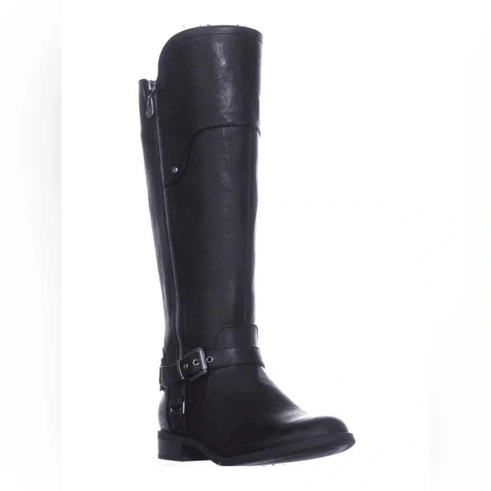 G by Guess Size 51/2 Black Womens Harson Faux Leather Riding Over-The-Knee Boots